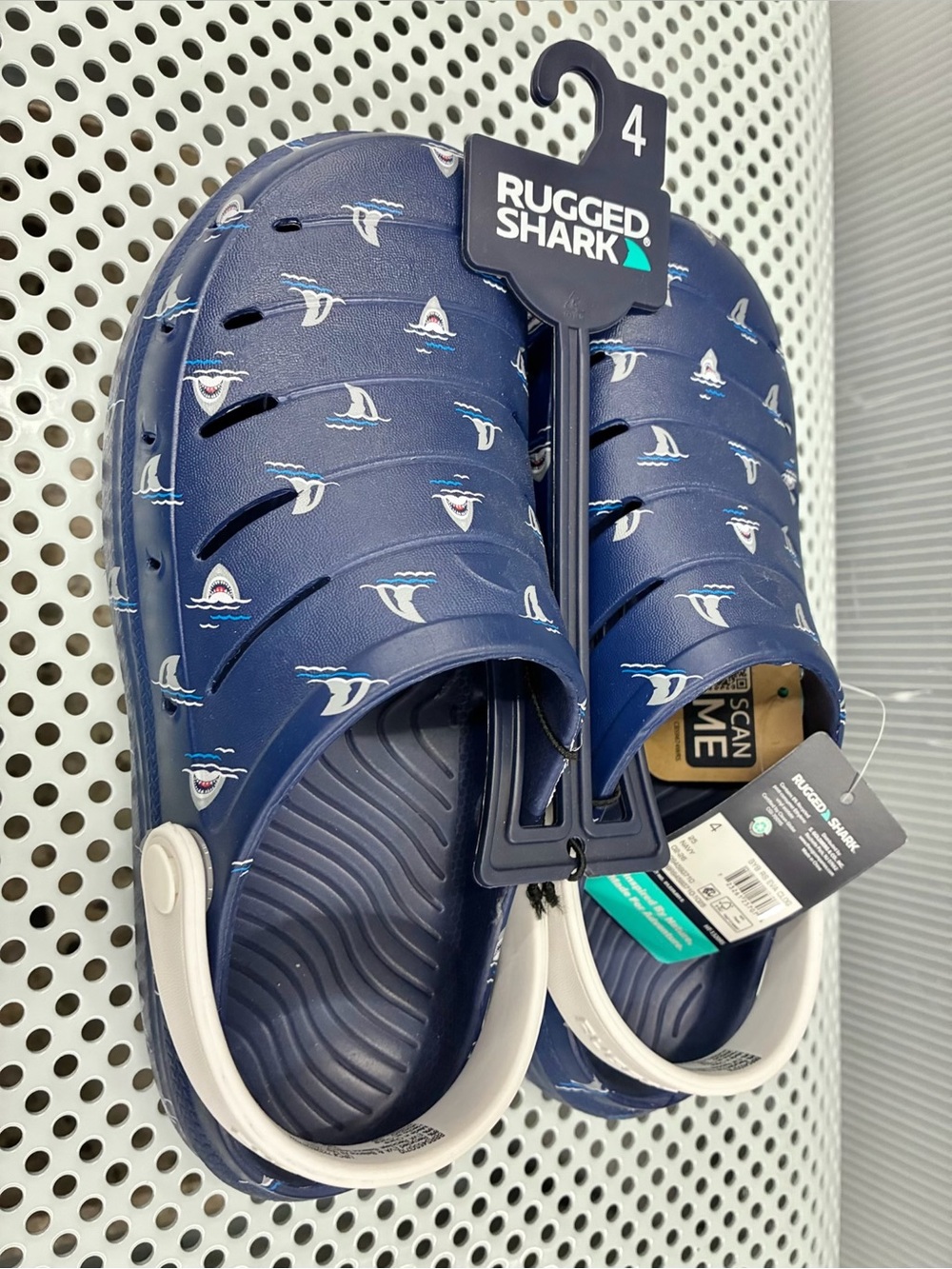 NEW RUGGED SHARK EVA Clogs Size 4 Big Boy Blue Kid’s Unisex